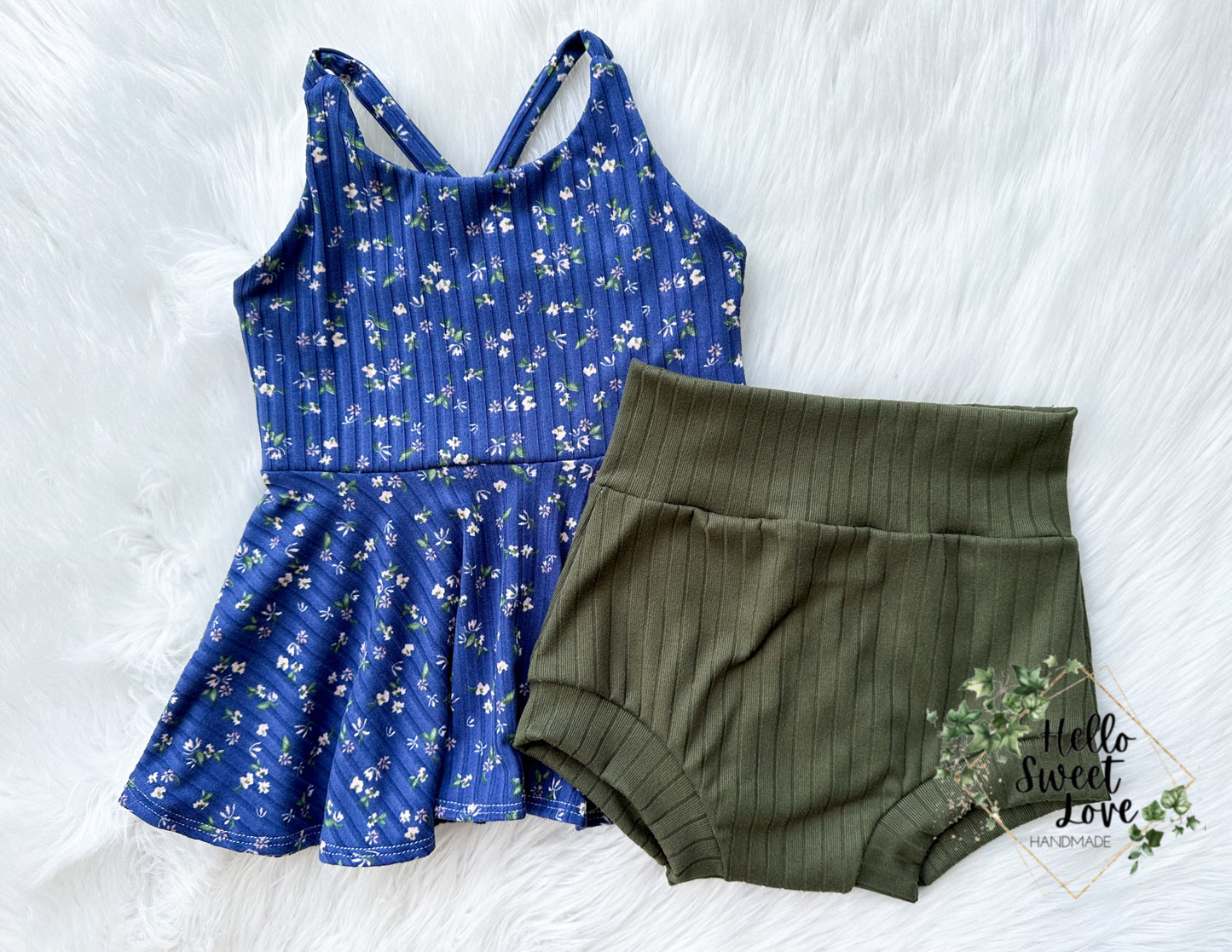 Blue Floral Peplum