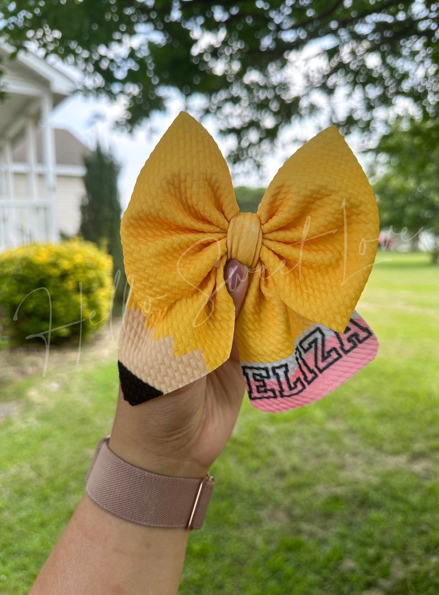 Personalized Pencil Bow