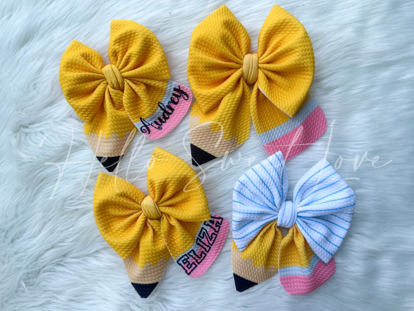 Personalized Pencil Bow