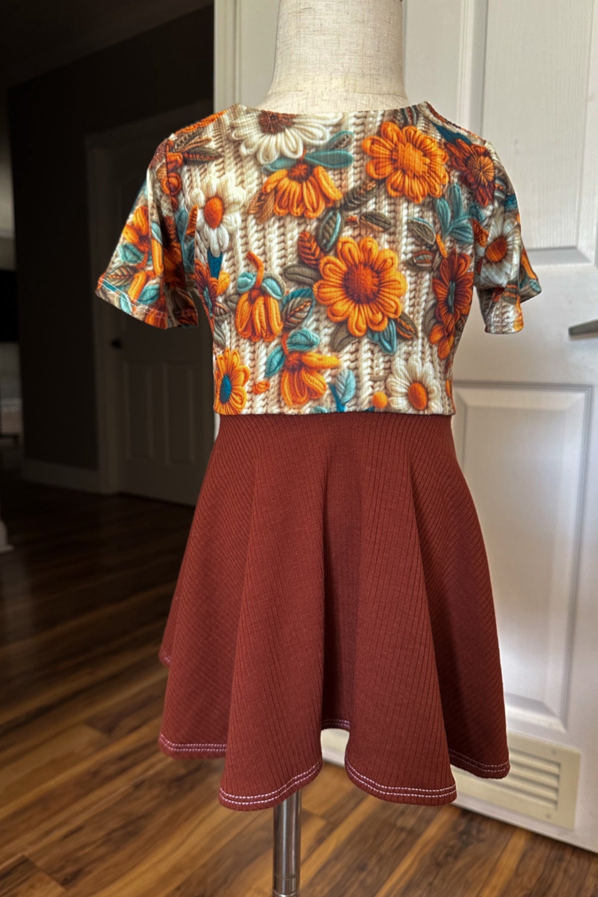 SALE RTS- fall floral faux crochet