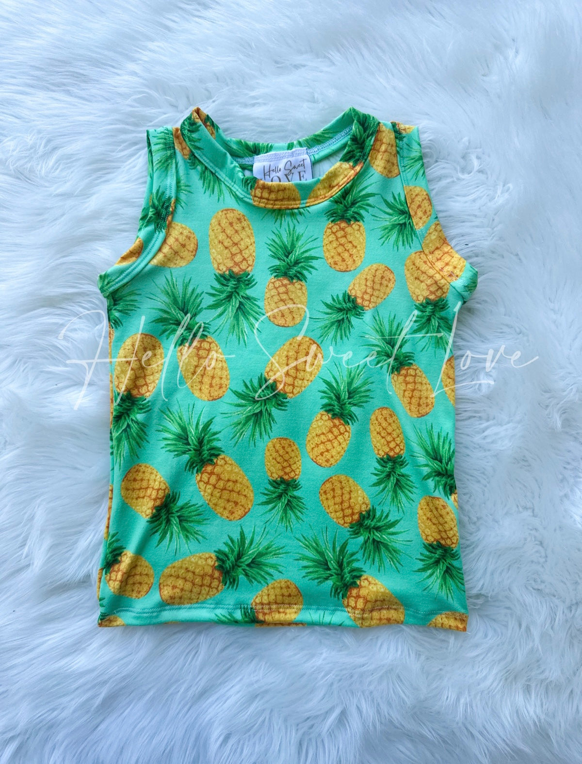 Monogrammed 'Watercolor Pineapple' Tank Top