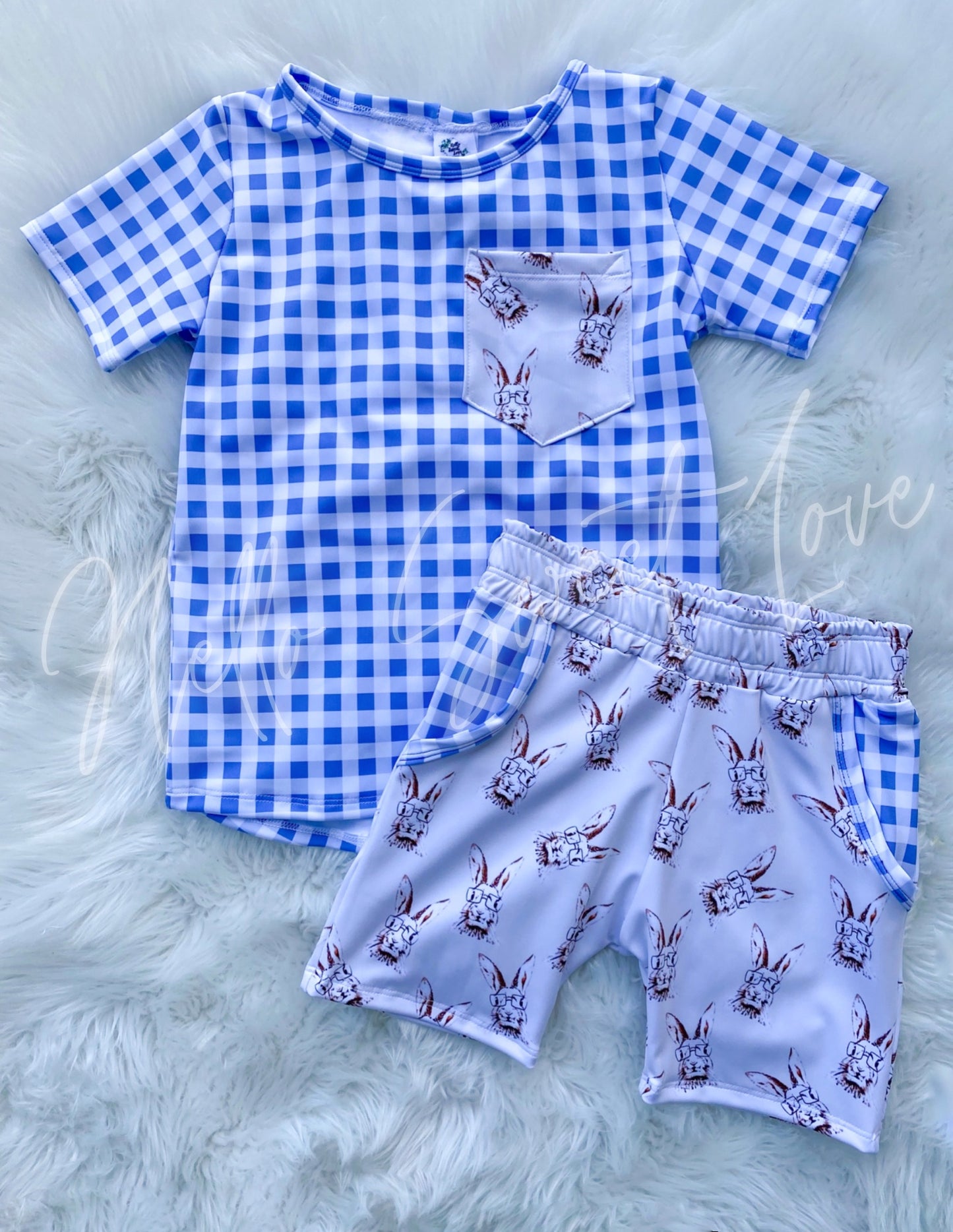 bunny blue gingham