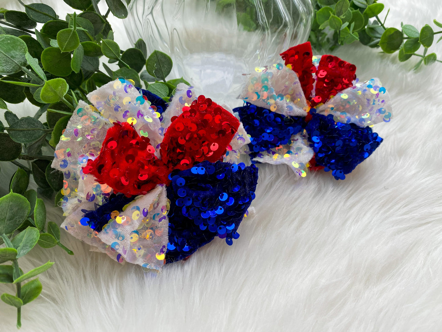 RTS- RW&B sequins shredded piggies
