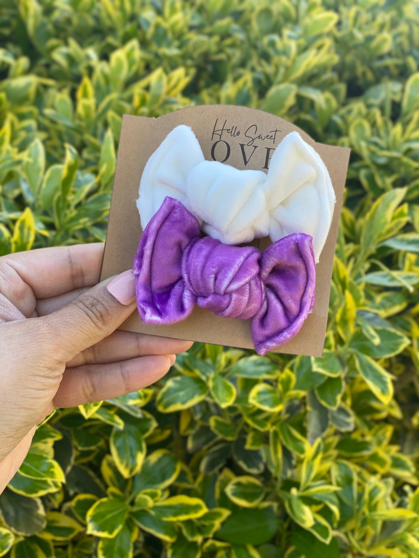 RTS: White / Purple- 2 bow bundle