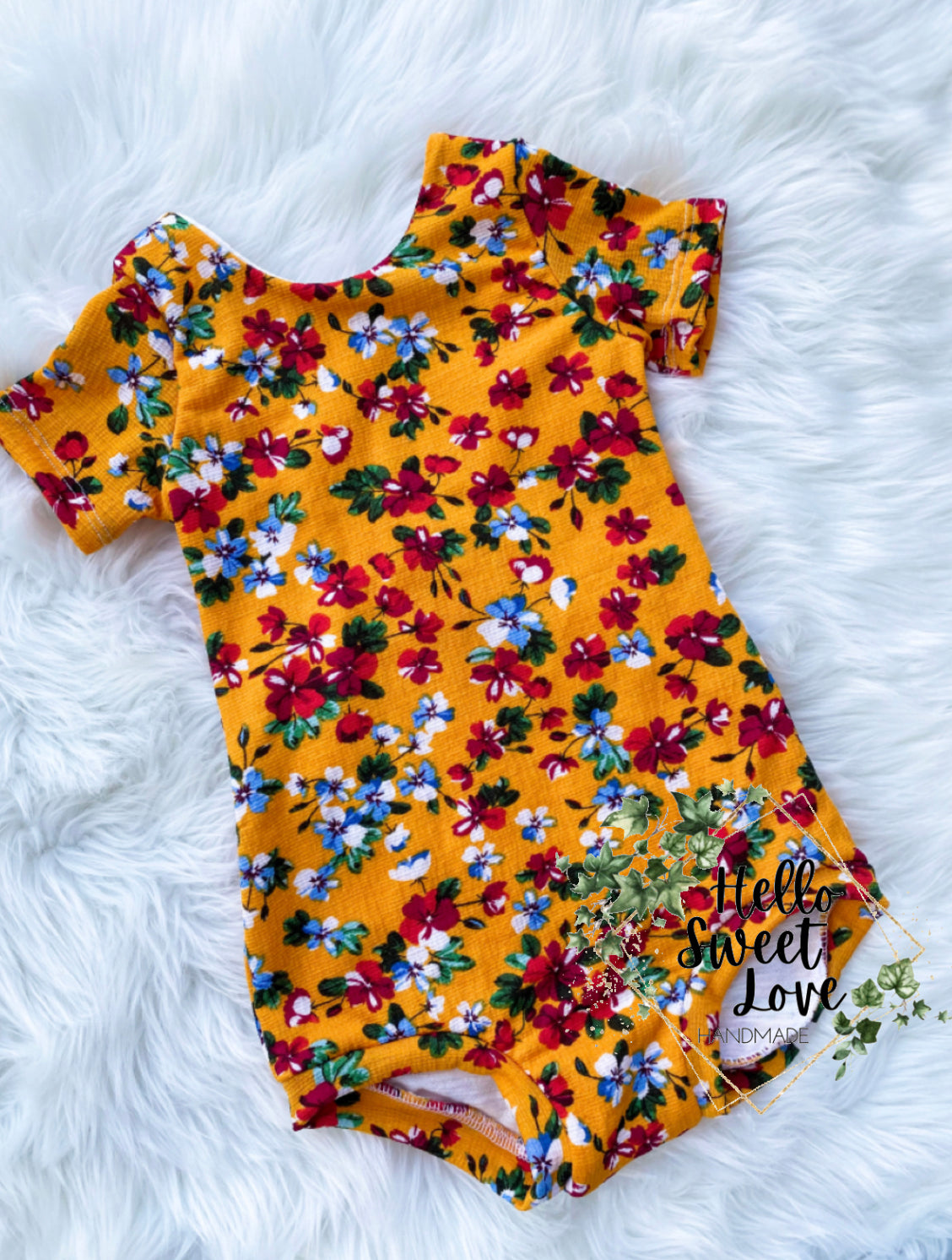 RTS- mustard yellow floral Leotard