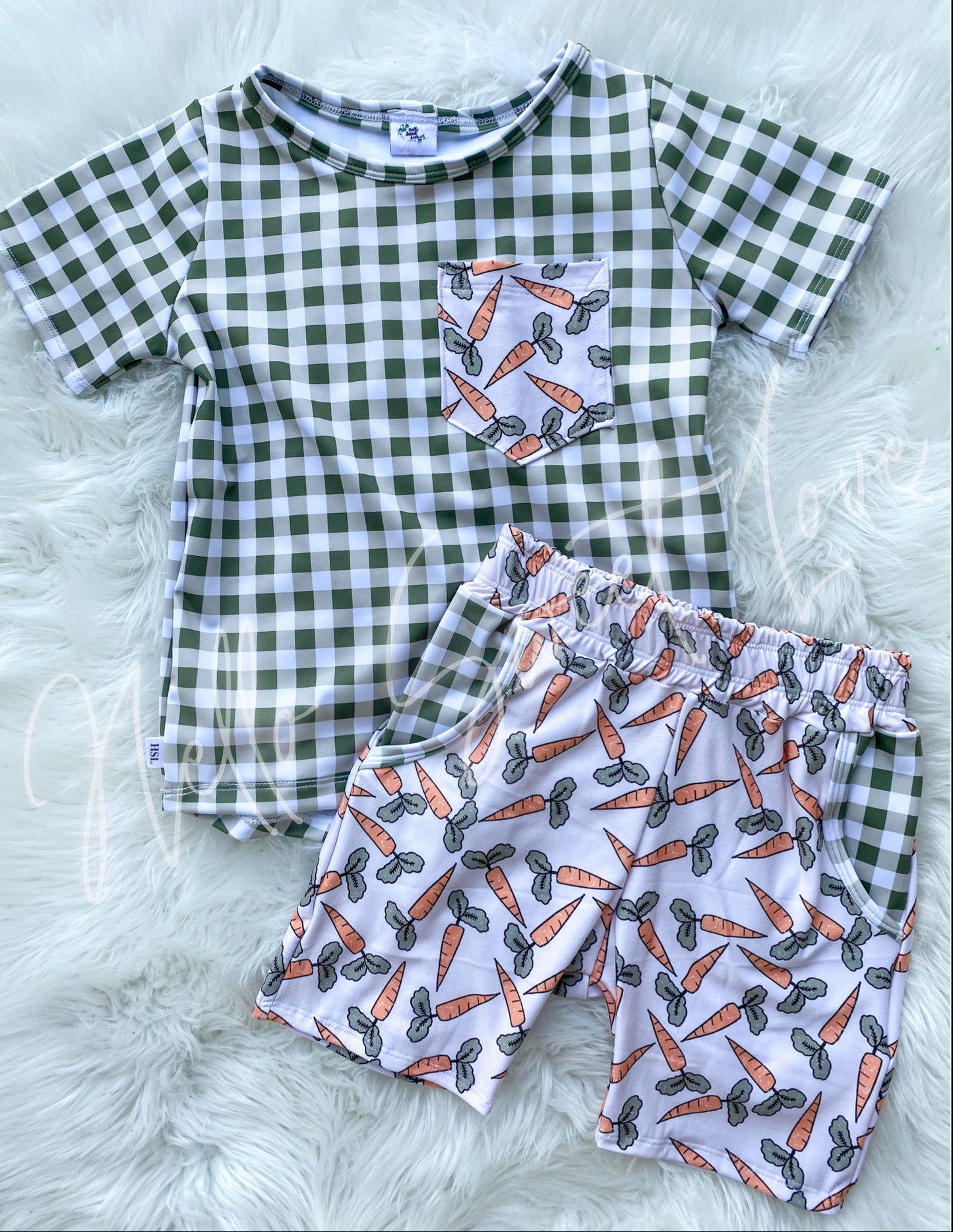carrot green gingham