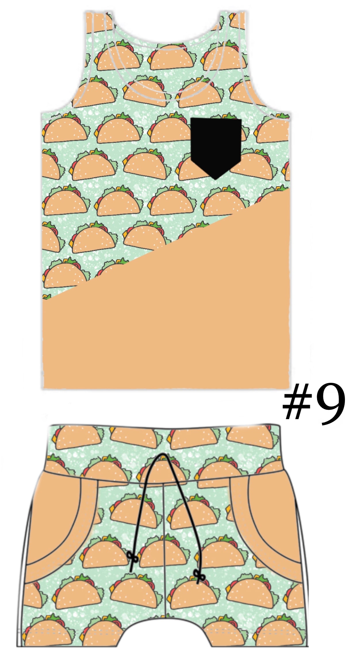 Taco Tuesday- boy tank & shorts