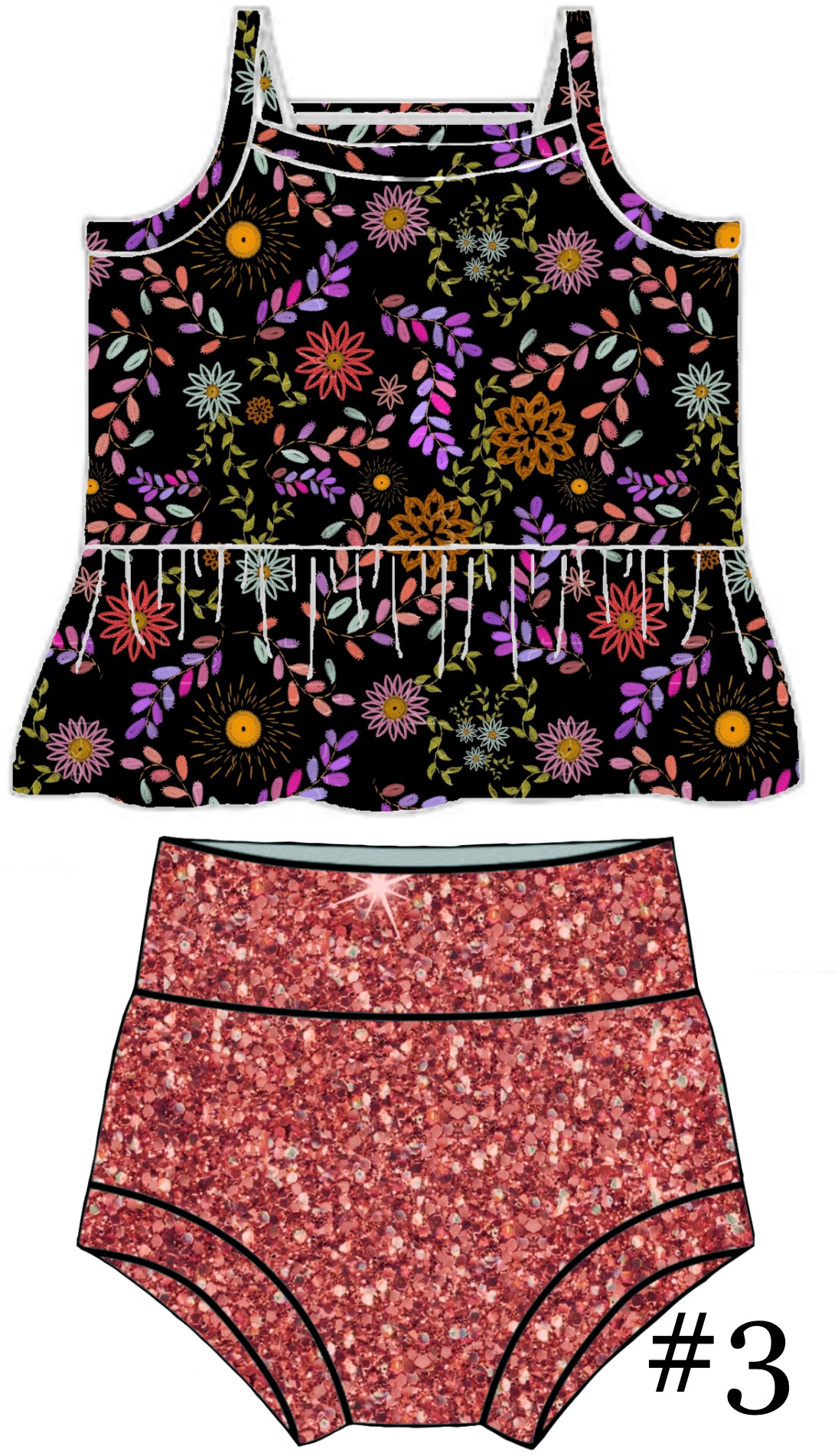 Las Flores- cami peplum