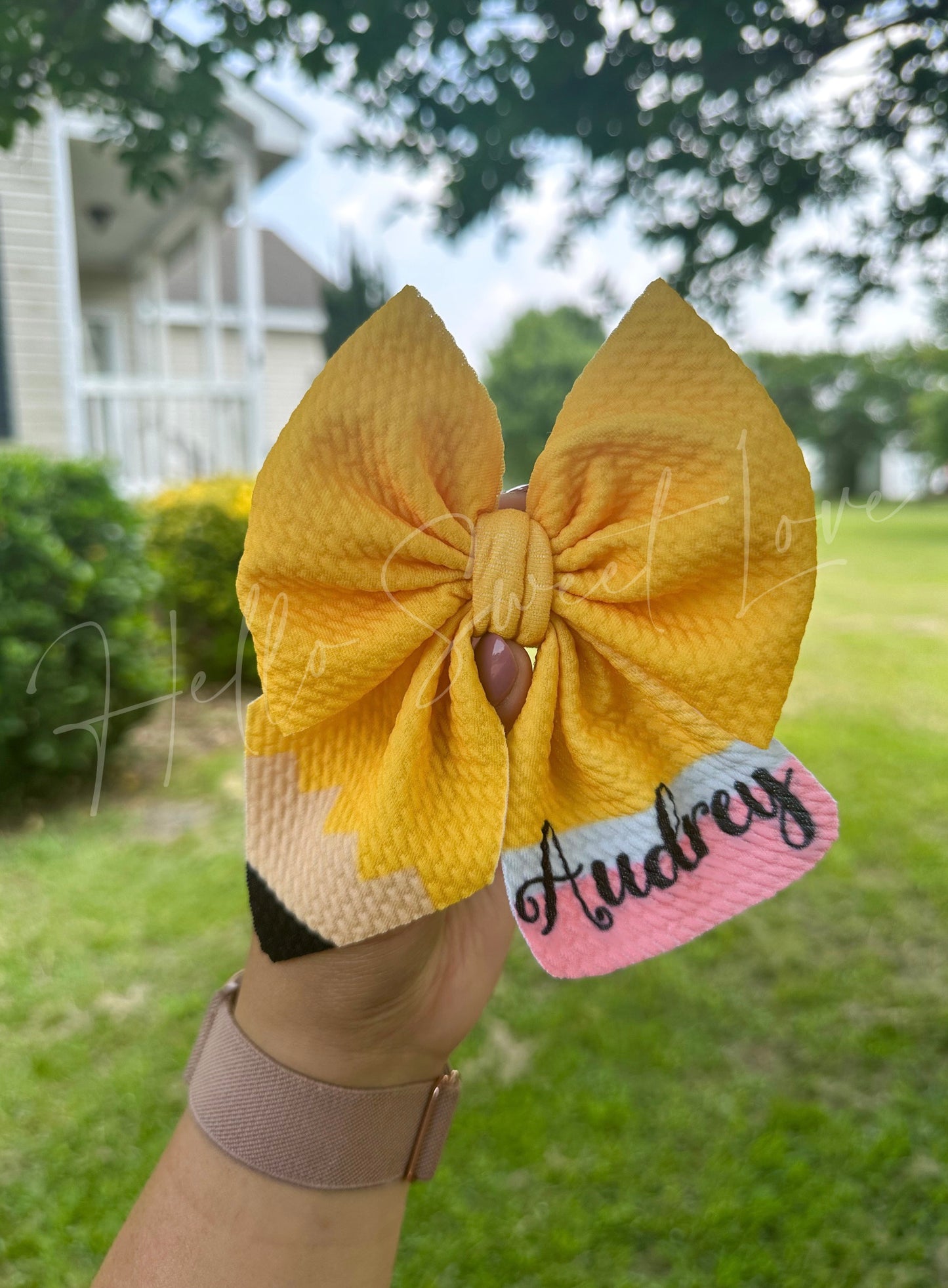 Personalized Pencil Bow