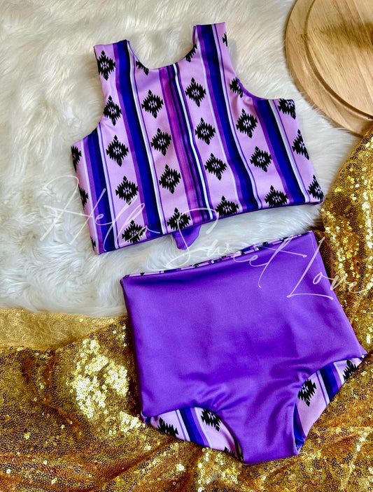 Purple Western Reversible Swimsuit