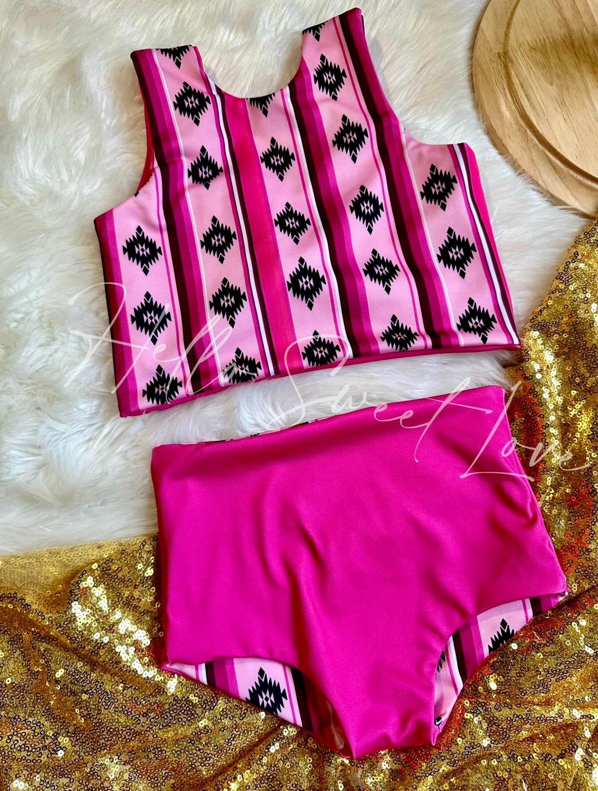 Pink Western Reversible Swimsuit