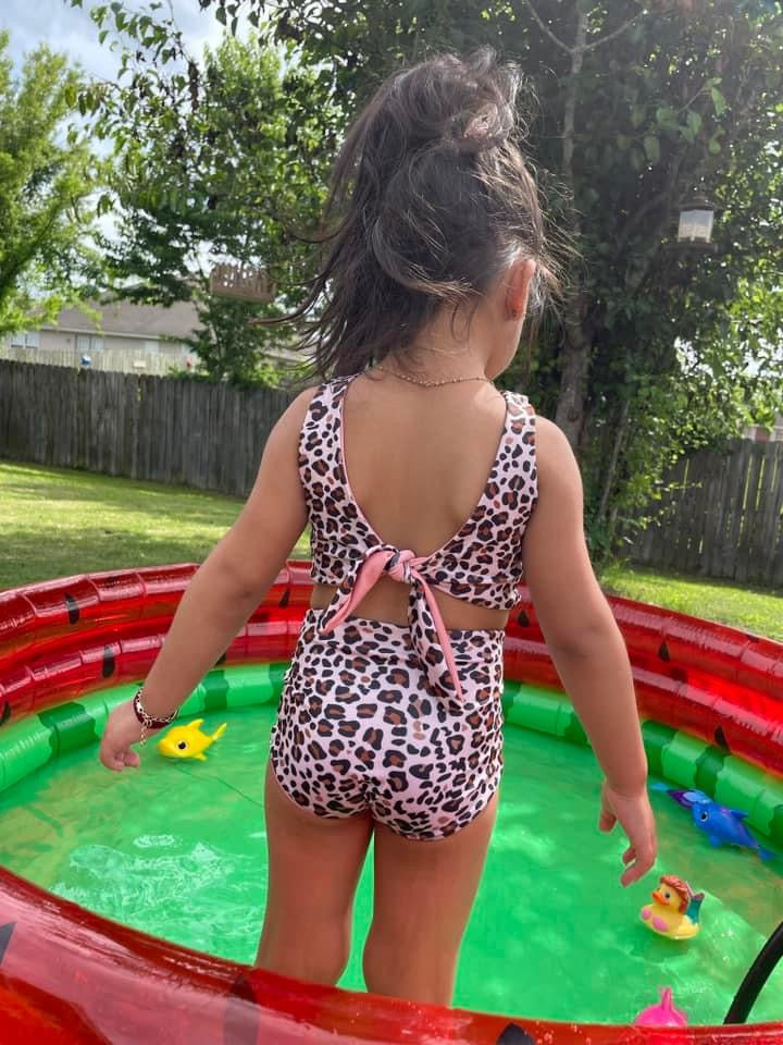 Pink/ leopard Reversible Swimsuit