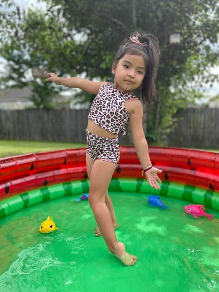 Pink/ leopard Reversible Swimsuit