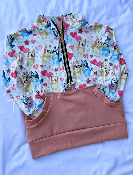 Blue Pup Valentines- sweater