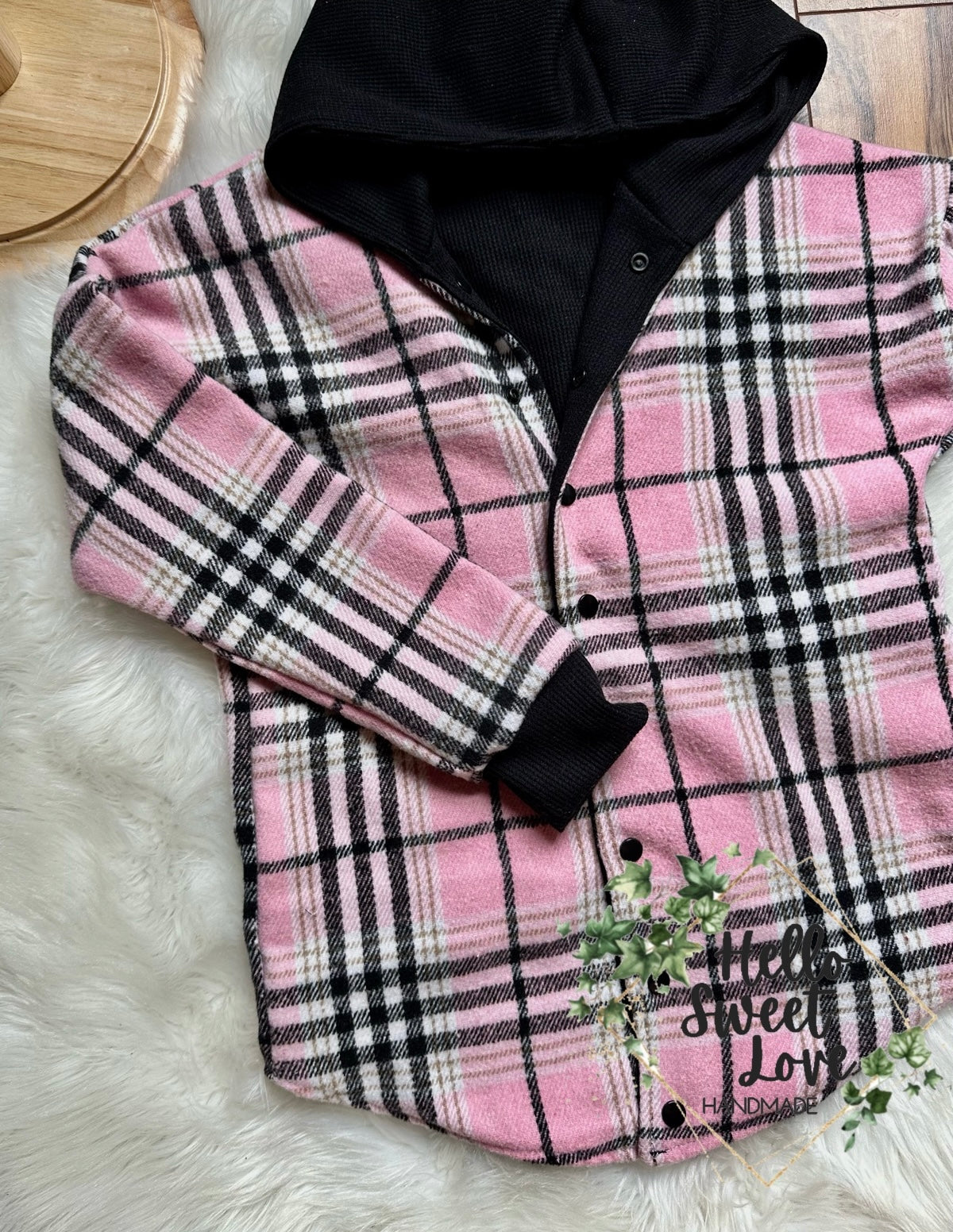 Pink Flannel Reversible Shacket