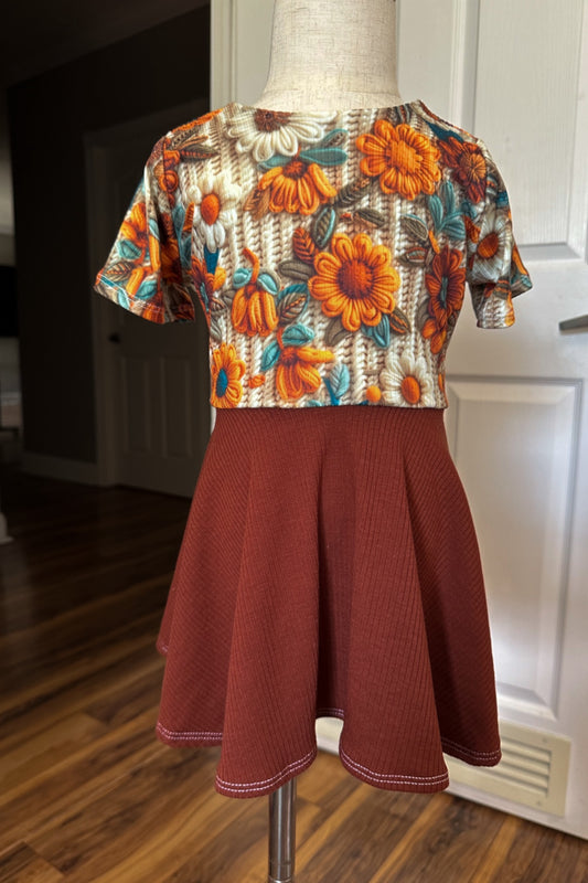SALE RTS- fall floral faux crochet